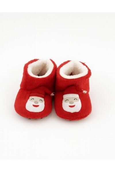 Kiçi Kaydırmaz Taban, Organik, Pamuk Astarlı, Terletmez, Üşütmez Yılbaşı Temalı Bebek Panduf