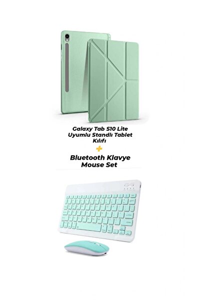 EHZ TEKNOLOJİ Galaxy Tab S10 Lite Uyumlu Klavye Mouse Set + Kalem Bölmeli Sta...