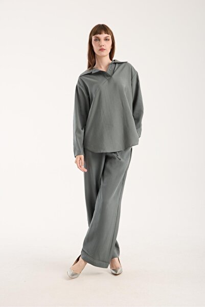 Store Silky Softness Modal Fabric Relaxed Fit Long Shirt + Pants Set (2 Pieces)