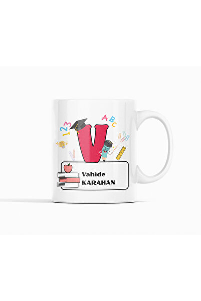 Nino Store Special Design Gift for Teachers Starting with the Letter V B Printed Mug Cup