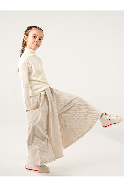 Catz Kids Girl's Ecru Velvet Kali Trouser Skirt