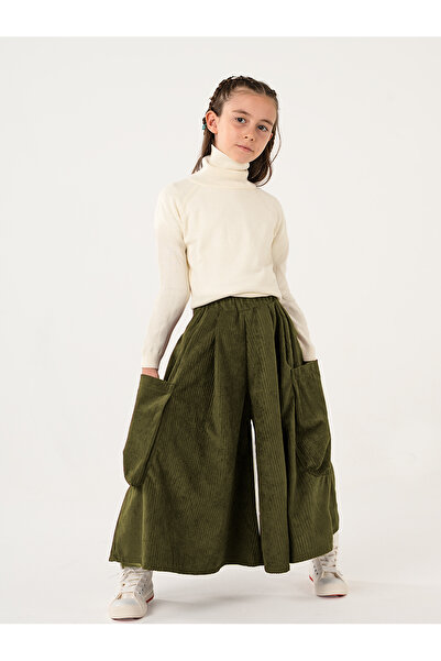 Catz Kids Girl's Khaki Velvet Kali Pants Skirt