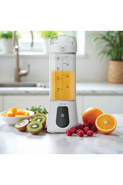 Green Lion Juice Mate Pro Portable Juicer, 470mL, 6-Blade, 180W, USB-C – White