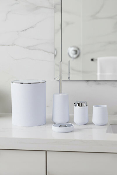 Vadi Olivia 5 Piece White Modern Acrylic Bathroom Set