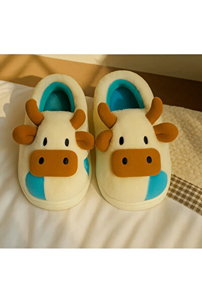 esil shoes ESİL İnek Siyah Yumuşak Tüylü Peluş Panduf Terlik