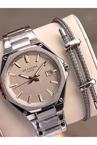 Lee Cooper Italian Design Bracelet Gift 2 Years Warranty 5 Atm Men's Wristwatch Elc.08252.360