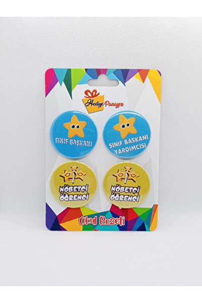 Hediye Panayırı İlkokul ve Ortaokul Sınıf Yönetimi Öğrenci Rozetleri (Sınıf B...