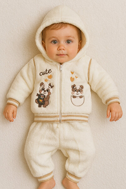 eomix kids Winter Baby Set. The Hat Has a Zipper and Embroidery.