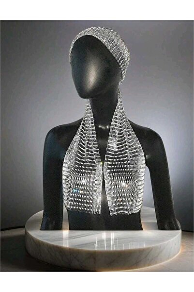 Veille Black Head Accessory Women's Stylish Stone Head Model