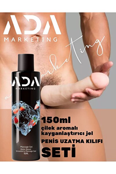 Ada Marketing Çilek aromalı kayganlaştırıcı jel 150 ml ve uzatıcı kılıf seti ...