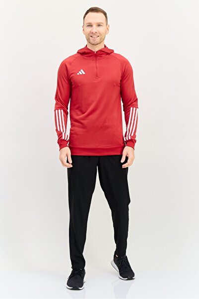 adidas Men Sportswear Fit Long Sleeve Training Hoodies, Red