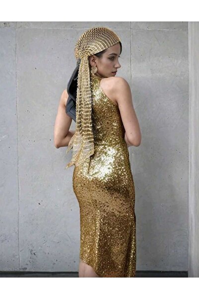 Veille Yellow Head Accessory Women's Stylish Stone Head Model