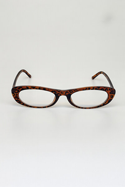 Chunky Frame Laurent Leopard Framed Ellipse New Season Blue Block Women's Glasses with Blue Light Filter