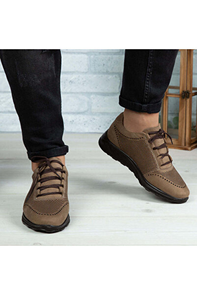 Demalis Pantofi sport bărbați piele naturală 447 Bej