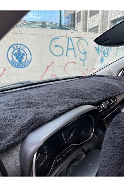 SSS TEKSTİL SİYAH peluş torpido havlusu-Torpido Göğüs Havlusu-her araca uyumlu
