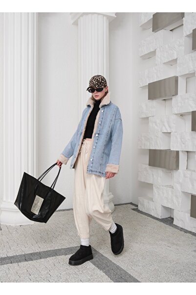 SOLİS MODA Jachetă de blugi cu detalii din blană