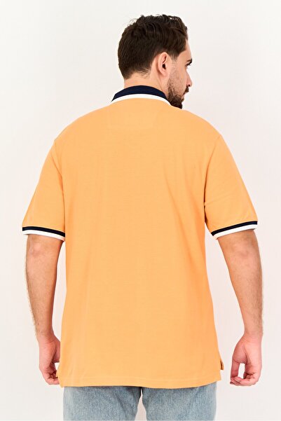 Nautica Men Regular Fit Embroidered Logo Short Sleeve Polo Shirt, Apricot