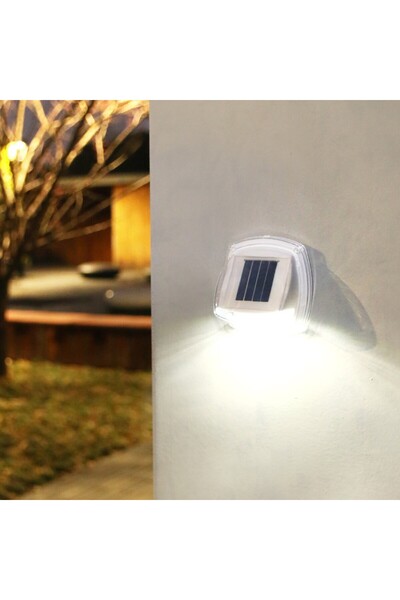 Flippy Solar LED Wall Sconce 8.5 x 9 cm, 2V, ABS, 600mAh, 8 LEDs, Cool White