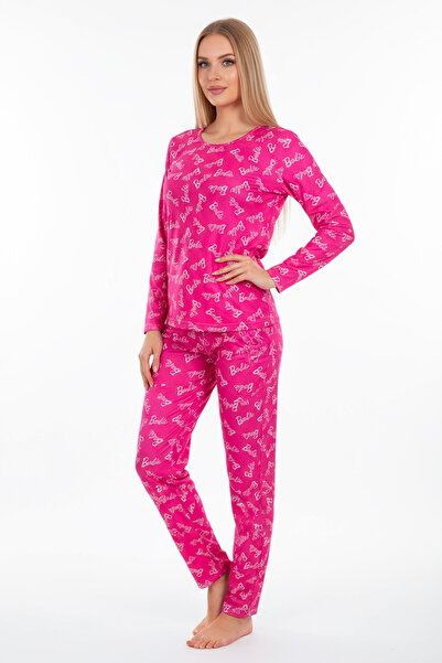 Bravie Crew Neck Suede Pajama Set 6002 Barbie