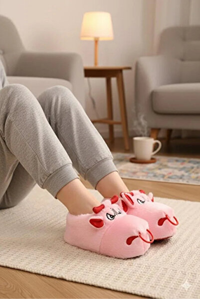 esil shoes ESİL Unisex Sevimli Kızgın Boğa PANDUF Ses Yapmaz Taban