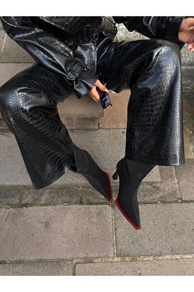 Naz Genç Ayakkabı HAKİKİ DERİ SÜET TOPUKLU BOT