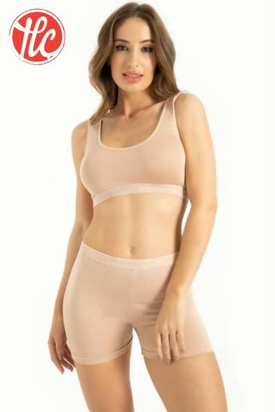 Q-EN Women's Bamboo Fabric Thick Strap Comfortable Bustier with Pockets