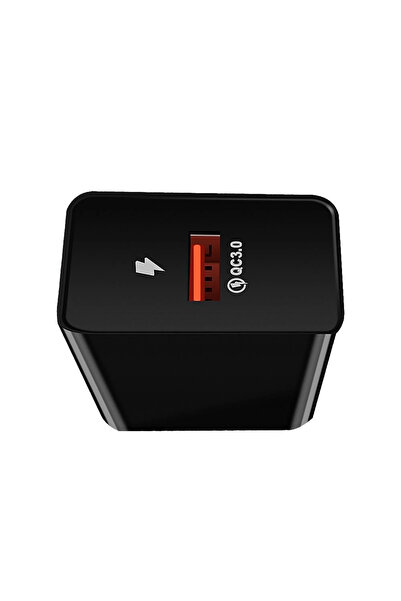 Well Încărcător de rețea 1x USB-A QC3.0 18W negru PSUP-USB-WQ11802BK-WL