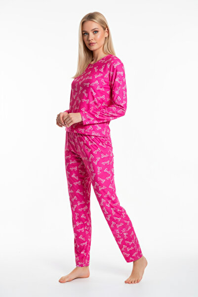 Bravie Crew Neck Suede Pajama Set 6002 Barbie