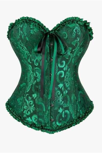 Bikini Mayokini Dünyası Enissa Embroidered Corset - Dark Green