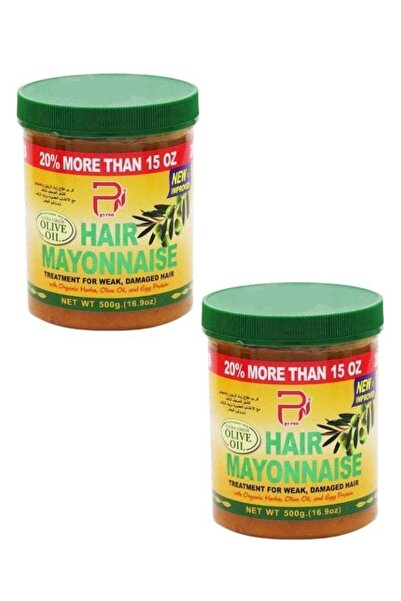 PYRON قطعتان من علاج المايونيز للشعر الضعيف والتالف بزيت الزيتون 500 جرام