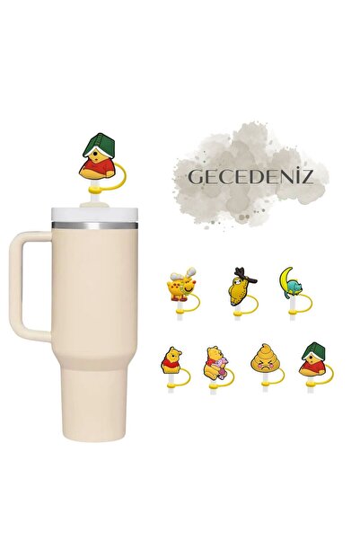 GECEDENİZ Termos Uyumlu Pipet Tıpası Kitaplı Winnie Sarı