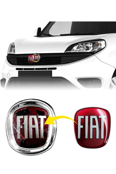 ZeuZ Fiat Doblo / Fiorino Logo Seti Siyah FİAT Logo Direksiyon Panjur Bagaj Arma