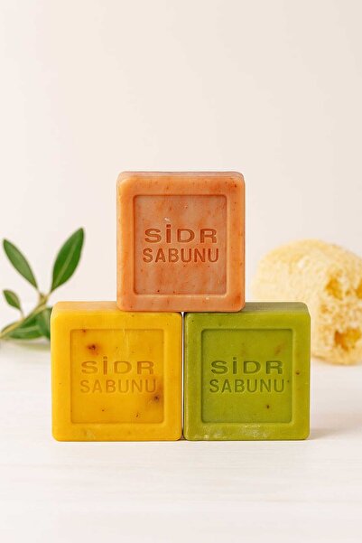 Home مجموعة صابون السدر الأخضر والأصلي مع العود، 3 قطع - صابون طبيعي عشبي للبشرة من الكرز العربي والمسك