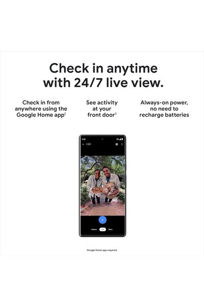 Google Nest Doorbell Wired 2nd Gen - Snow GA02767-US