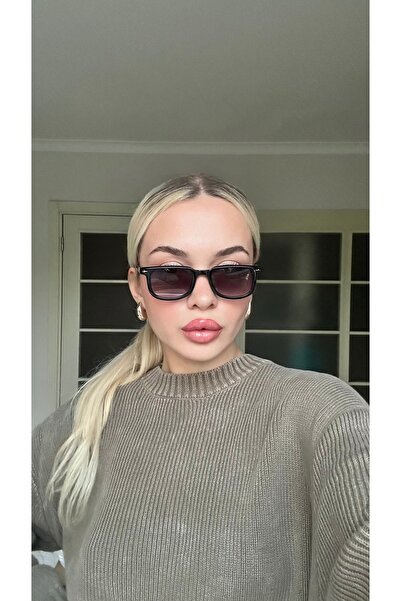 Angel Eyes Black Framed Gradient Black Lens Uv400 Protection Women's Sunglasses