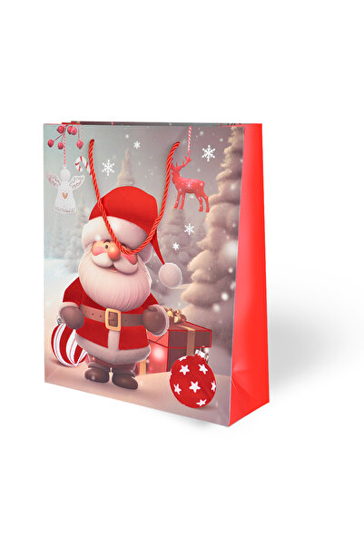 EXİZTİCARET 26X32 Luxury Cardboard Bag Foil Printed -New Year Themed-Model 4