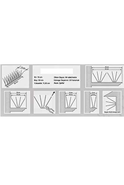 KOVMATİK Tüneme Barrier 10 Pieces Transparent 5 Meters