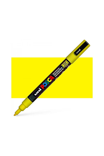 UNİ-BALL قلم ماركر بوستر من يونيبال (0.9-1.3) ذو أساس مائي بلون أصفر لامع
