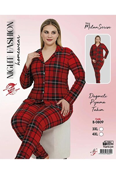 Emir Store Milan Battal Büyük Beden 3xl 4xl Kışlık Kalın Pijama Takımı.#bigsize.Boydan Düğmeli