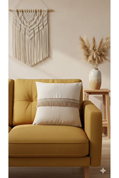 Vannes Home Jüt Püsküllü Doğal Dokulu Bohem Kırlent Kılıfı 2'Li 43x43