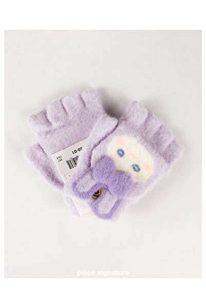 PIECE SIGNATURE 95% Viscose 5% Spandex, Girls' Soft Covered Cut Gloves (Ages 4-8)