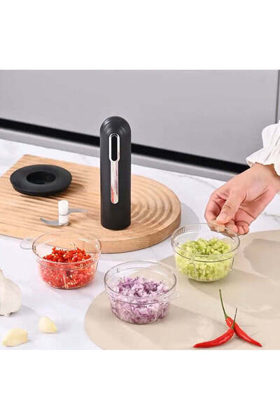 Generic Electric Handy Stick Food Chopper Combo | All-in-One Wireless Kitchen Chopper & Meat Mincer (Black)