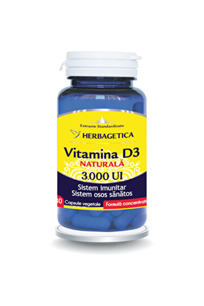 herbagetica Supliment Alimentar Detrix Vitamina D3 3.000 UI Herbagetica, 30 c...