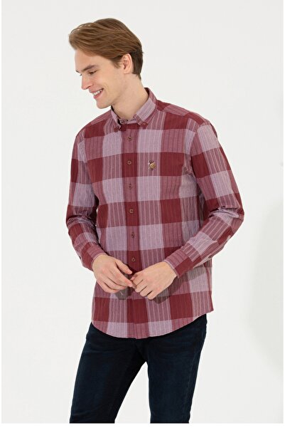 U.S. Polo Assn. Men's Plaid Red Shirt