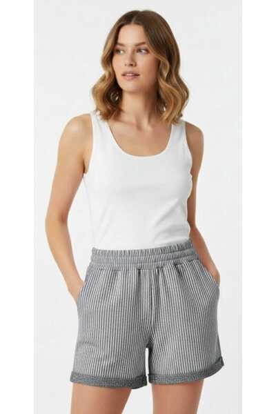 bumerangspor Women's Striped Home Shorts Gray