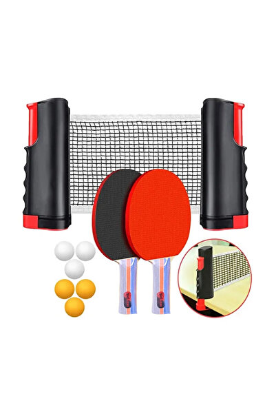 Weinixun Table Tennis Racket Set of 4 Rackets Net and 6 Balls - Portable Ping Pong Set