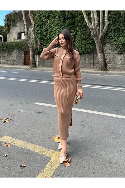 ikomteks Thessaloniki Knitted Buttoned Double Suit