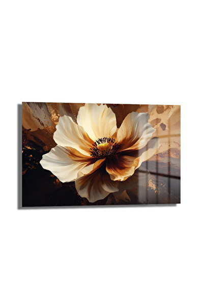 Golden Flower Glass Painting