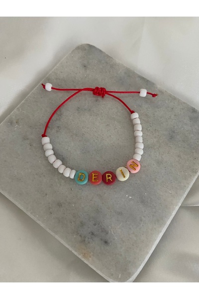 Anetta Jewelry Boncuklu kırmızı ipli çocuk isim bileklik ( 1 Adet)