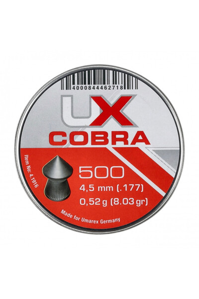 Umarex Diabolo cu nervuri Cobra Pointed 4.5 mm, 500 buc (bilete cu aer comprimat)